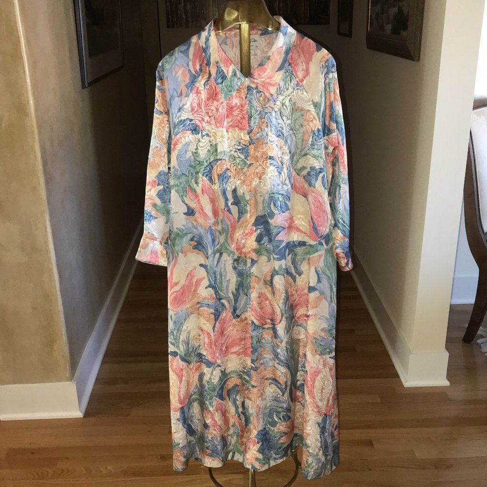 Vintage Mary McFadden Made in the USA Zipper Robe Size Small